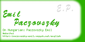 emil paczovszky business card